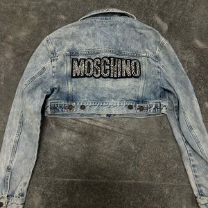 Moschino Distressed Blue Denim Jacket